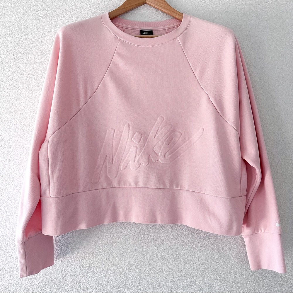 Nike - Women’s Dri-Fit Cropped Sweatshirt with Soft Logo (Pink)